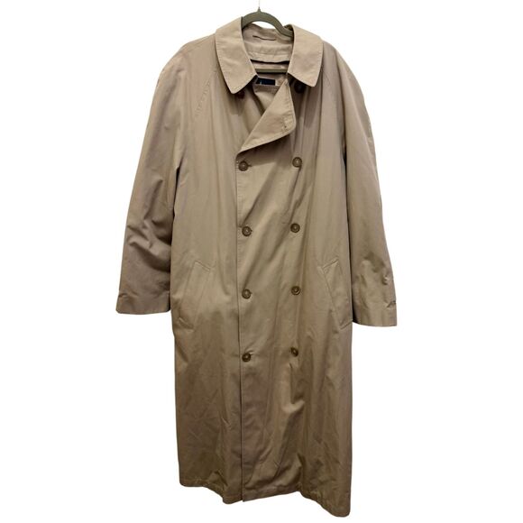 London Fog Tan Long Trench Coat - Picture 1 of 12